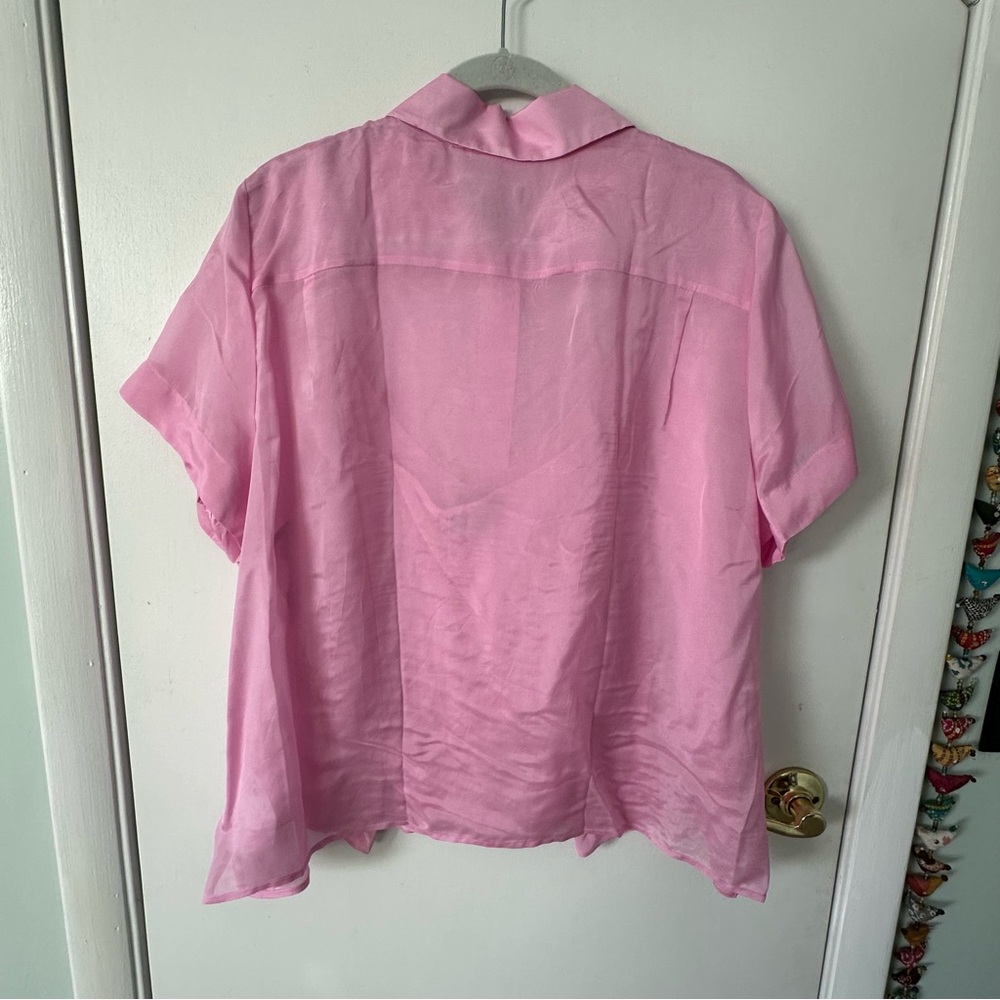 J.Crew | 20 | NWT Sheer Pink Organza Gamine Shirt - Picture 4 of 5